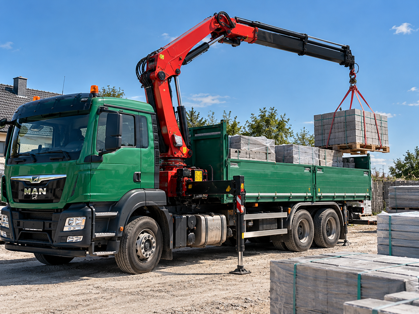Autodoprava s hydraulickou rukou